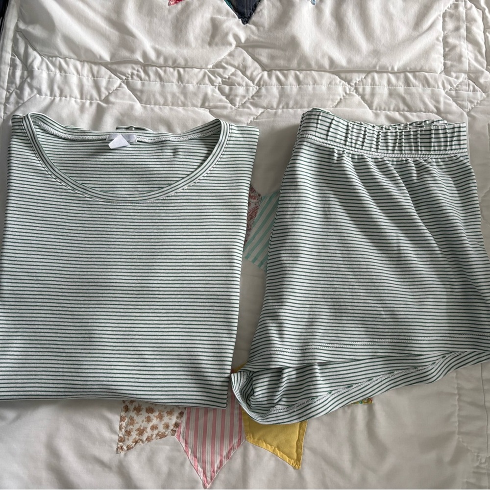 Lake, Striped Green Long Short Set